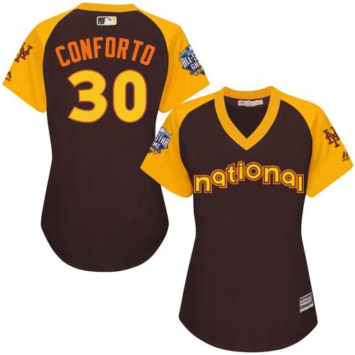 Mets #30 Michael Conforto Brown 2016 All-Star National League Women's Stitched MLB Jersey - Click Image to Close